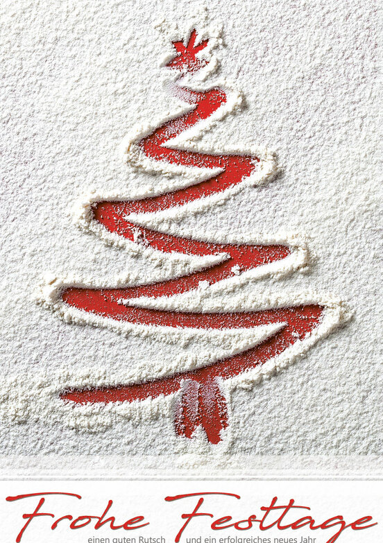 Weihnachtskarte: Schnee-Baum