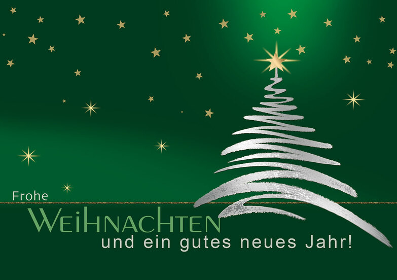 Weihnachtskarte: Grüner Skizzenbaum