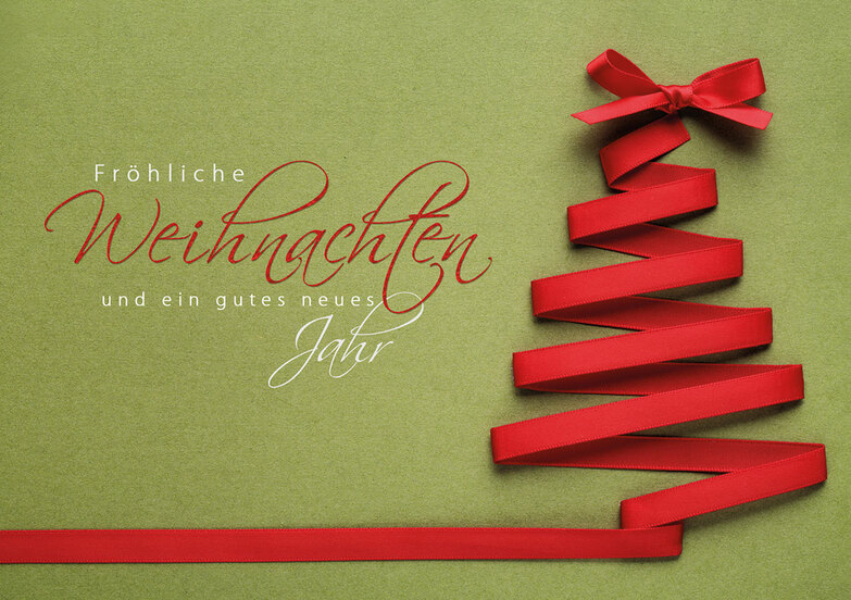 Weihnachtskarte: Zickzack Schleife