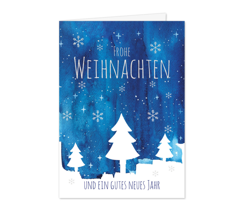 Drei Bäume auf Schneestufen