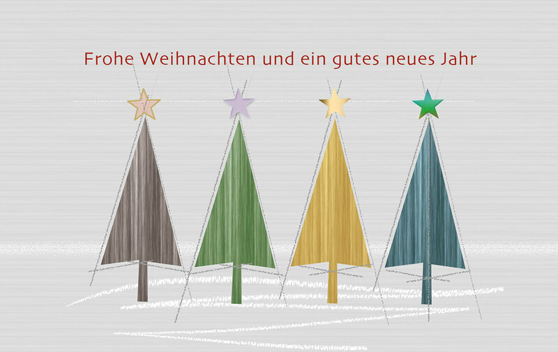 Bunte Holzbäume