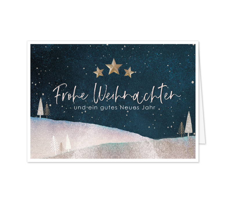 Winterlandschaft mit 3 Sternen