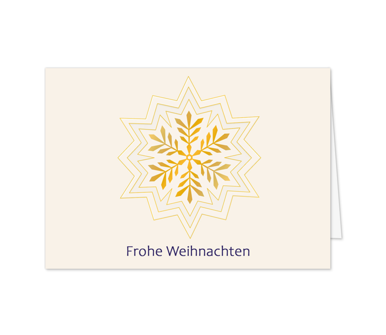 Karte: Flocke auf dezentem Stern