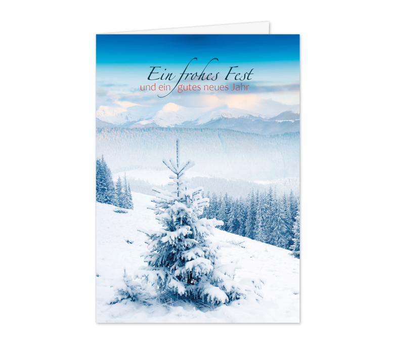 Karte: Verschneiter Tannenbaum
