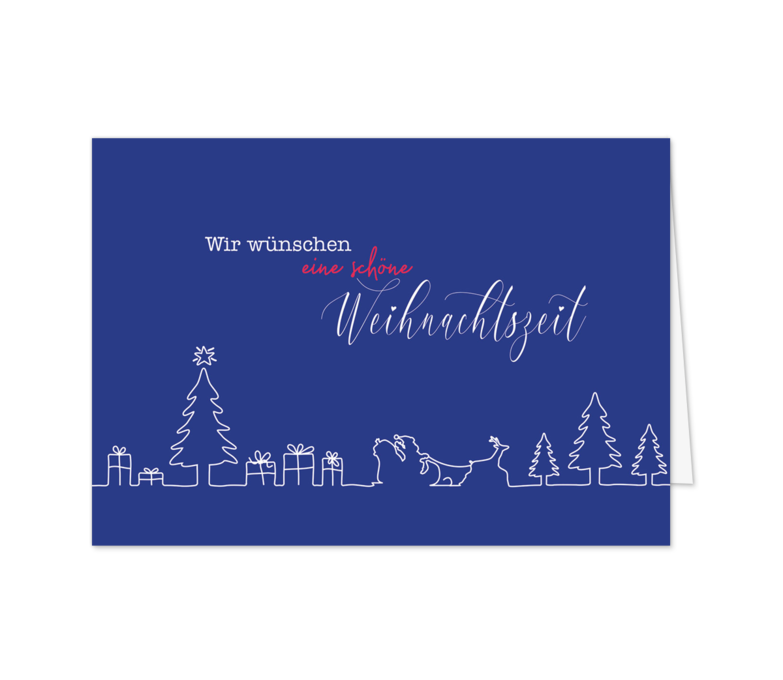 Karte: Silhouette auf Blau