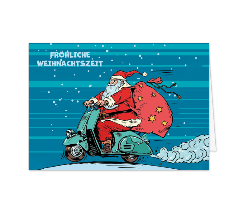 Karte: Rasender Weihnachtsmann