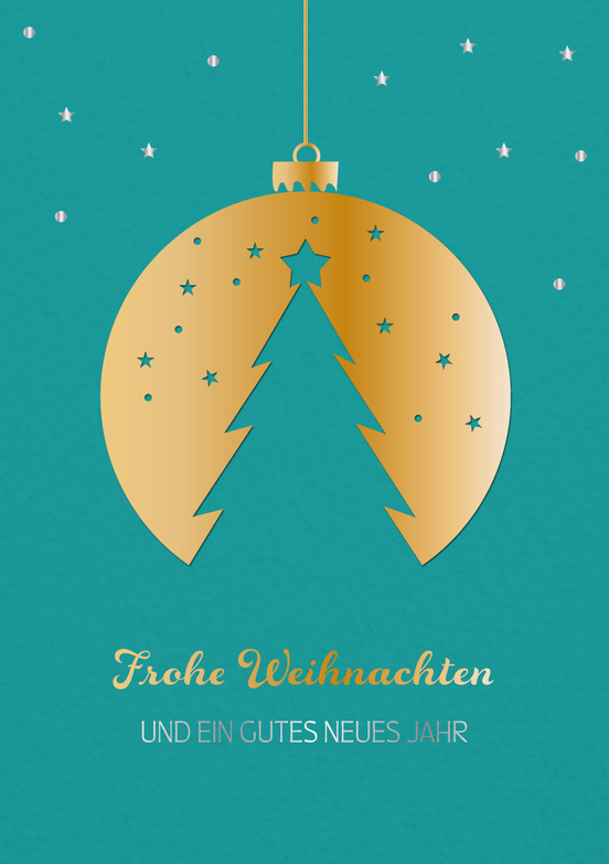 Grußkarte: Baum in Kugel