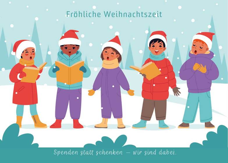 Grußkarte: Kinder singen