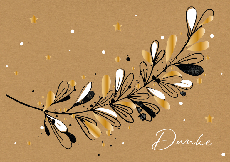 Weihnachtskarte: Dankes-Zweig