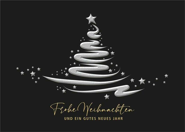 Weihnachtskarte: Schwungvoll zum Stern