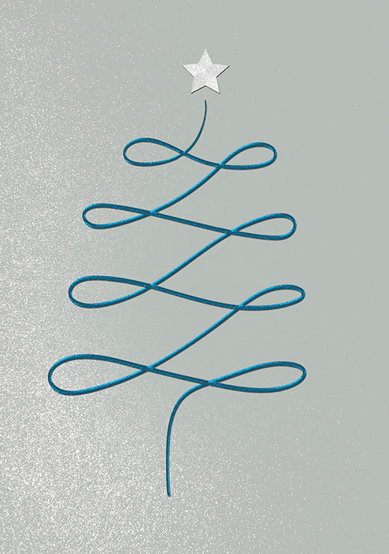 Weihnachtskarte: Kurvenbaum