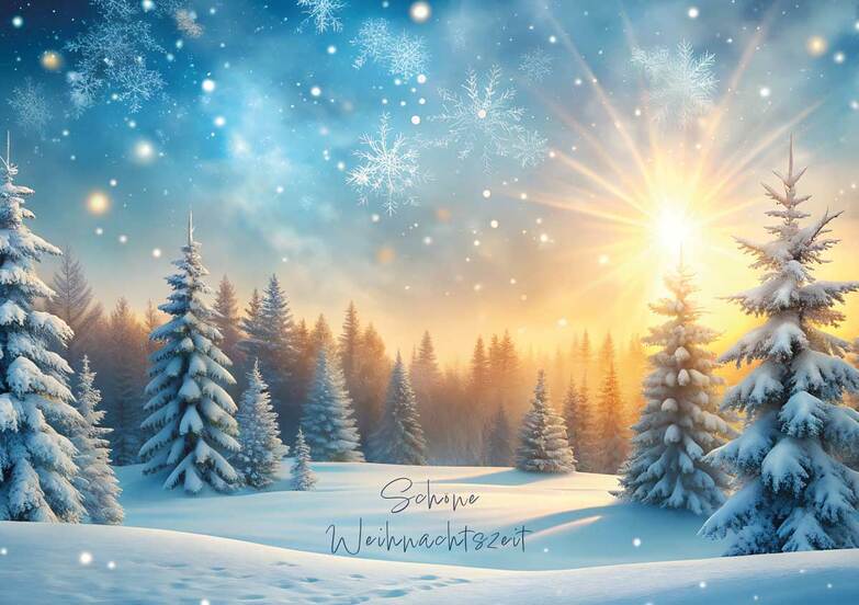 Weihnachtskarte: Winterabend