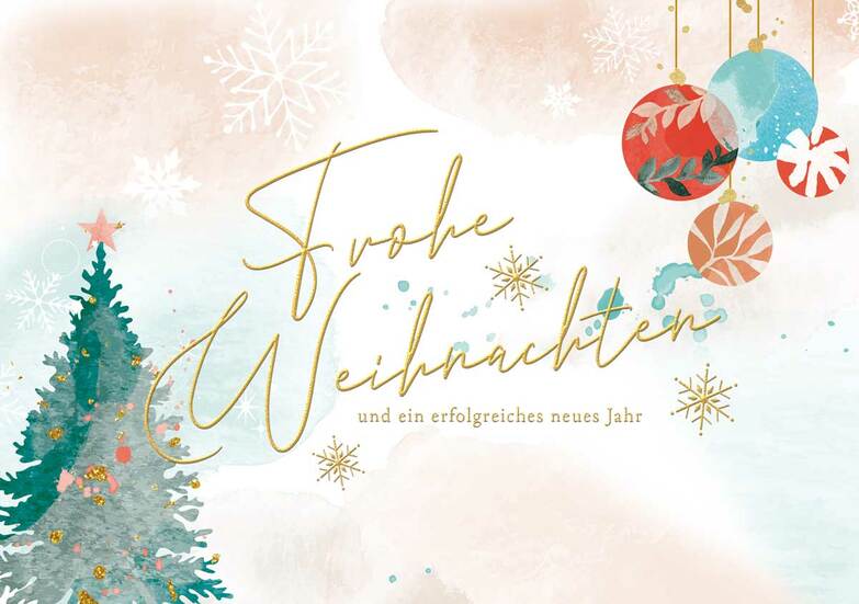 Weihnachtskarte: Watercolor Art