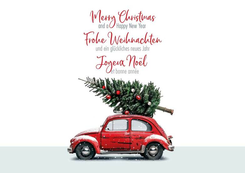 Weihnachtskarte: Kleiner Roter