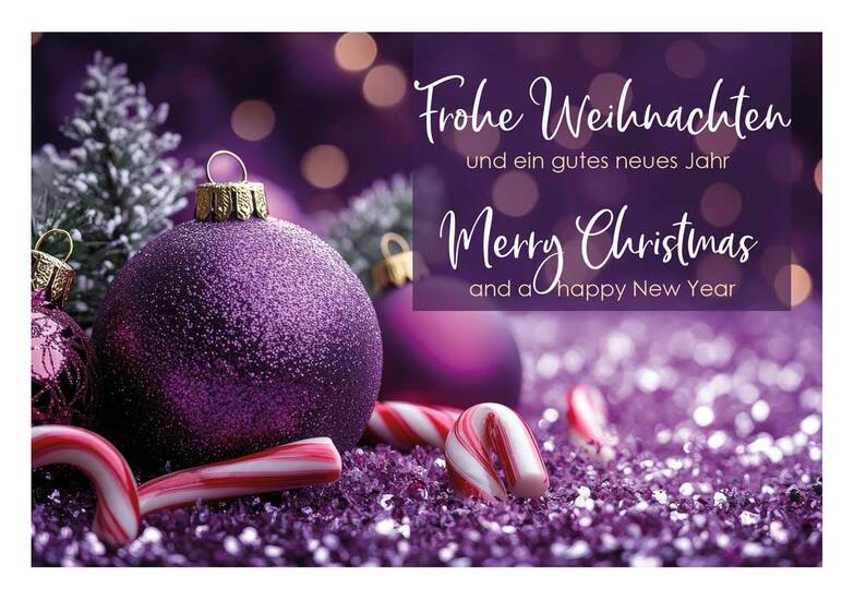 Weihnachtskarte: Ein Traum in Lila