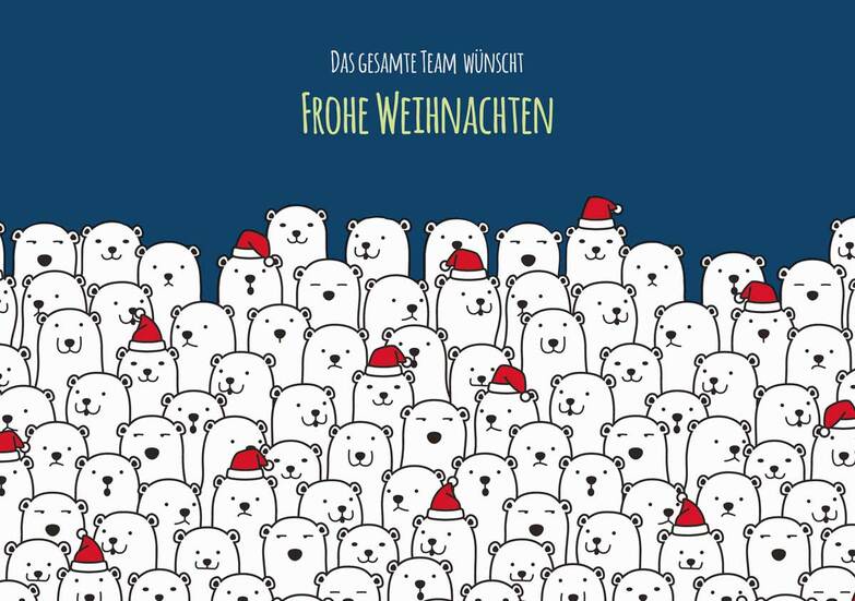 Weihnachtskarte: Bärenstarkes Teamwork