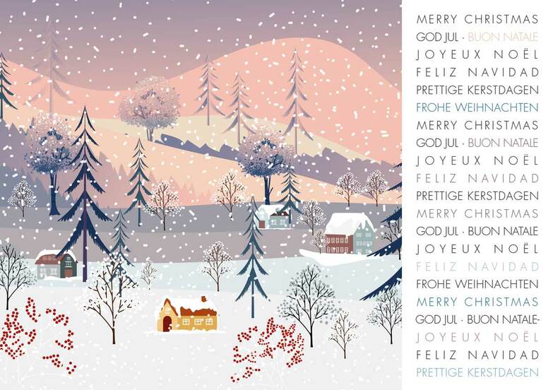 Weihnachtskarte: Winterliche Winterlandschaft