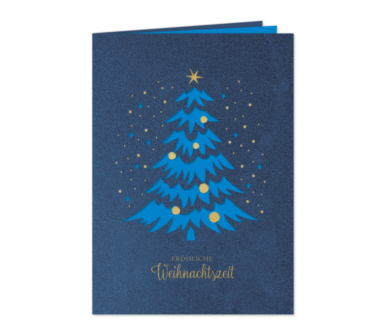 Karte: Schau durch den Baum-Blau