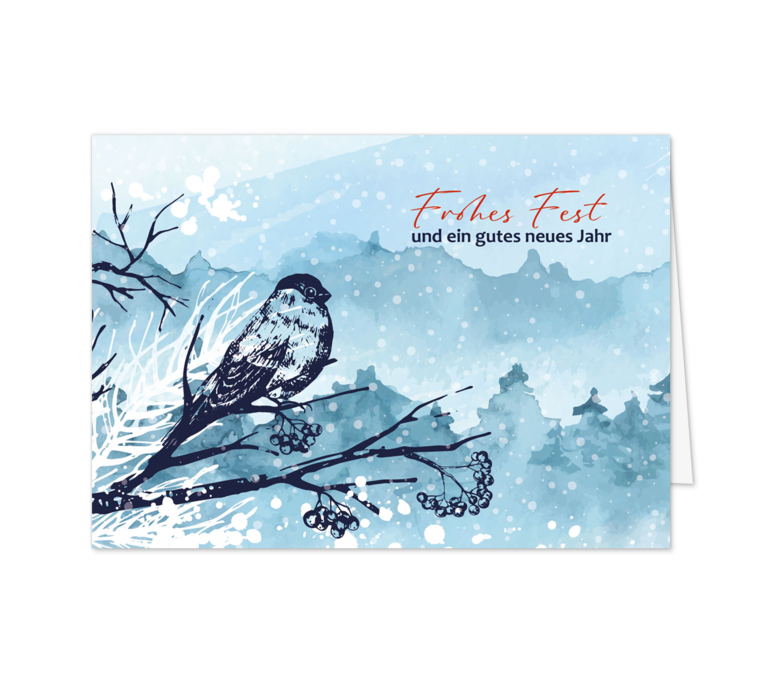 Karte: Einzelner blauer Vogel