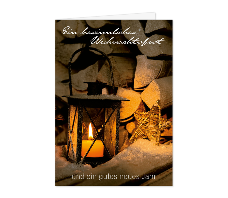 Karte: Laterne vor Holz