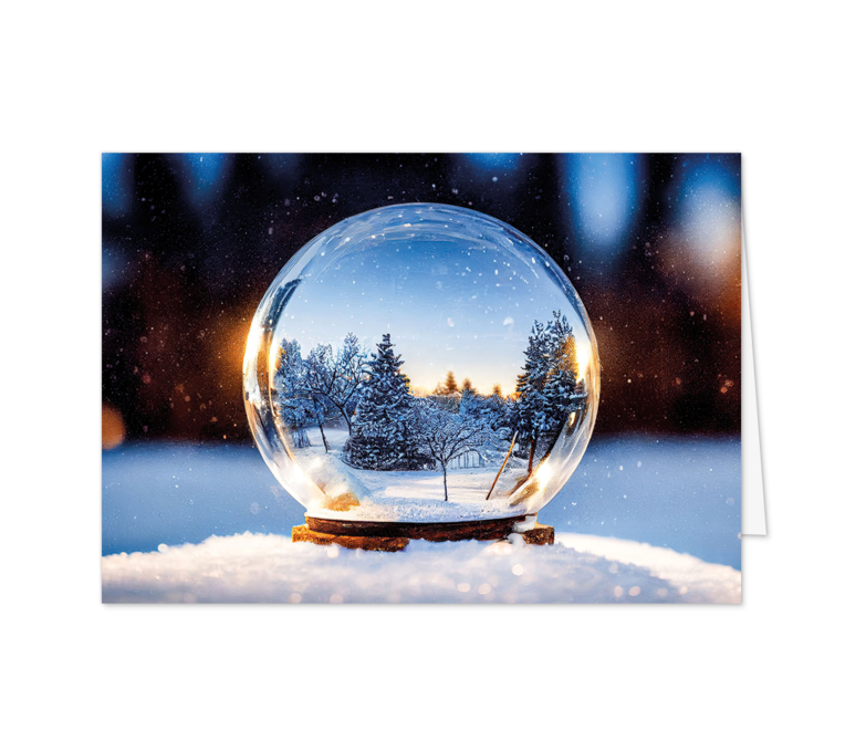 Karte: Romantische Schneekugel