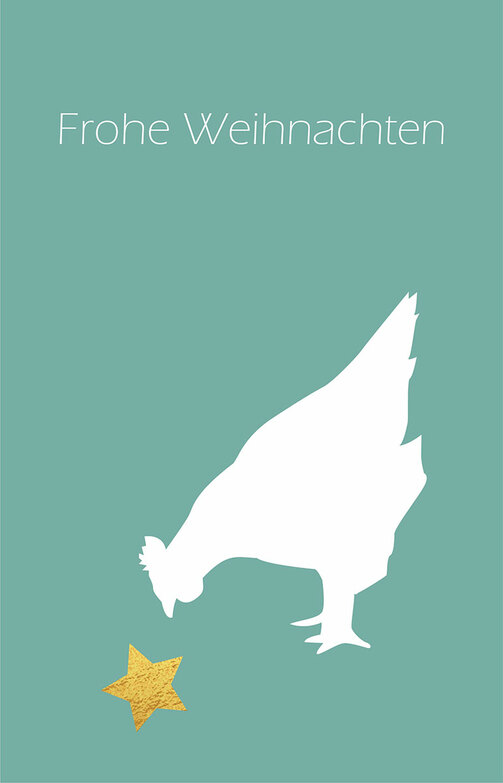 Weihnachtskarte: Weihnachtshuhn