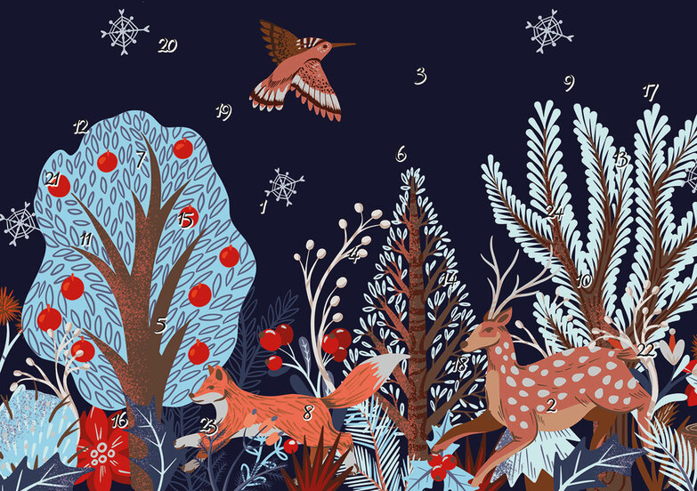 Weihnachtskarte: Waldtiere