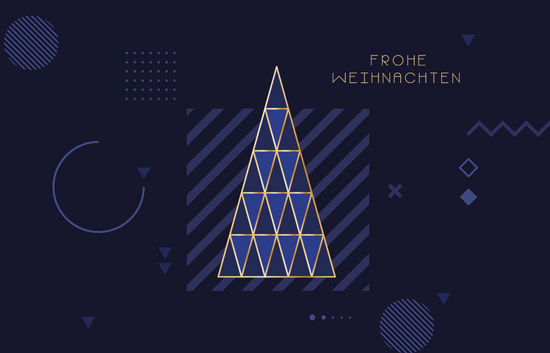 Weihnachtskarte: Linienpyramide