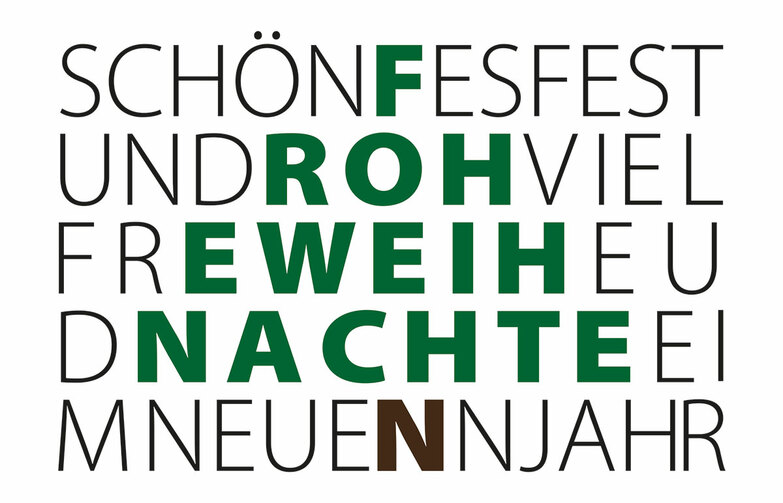 Weihnachtskarte: Finde den Gruß