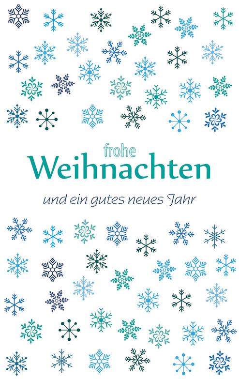 Weihnachtskarte: Viele Schneeflocken