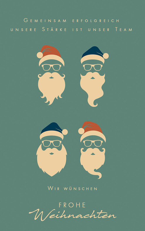 Weihnachtskarte: Santa Team