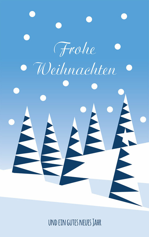 Weihnachtskarte: Zackenbäume