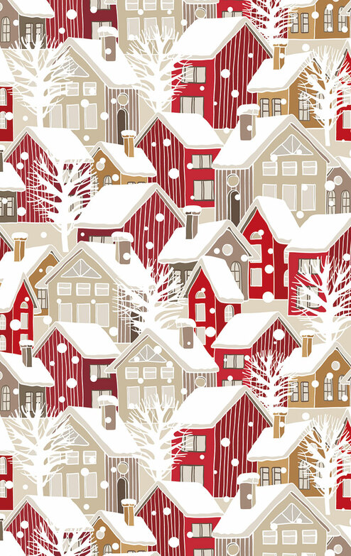 Weihnachtskarte: Schwedische Winterstadt