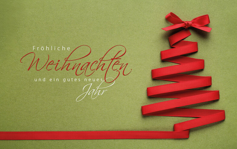 Weihnachtskarte: Zickzack Schleife