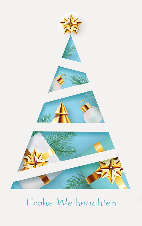 Weihnachtskarte: Geschenkpapier-Baum