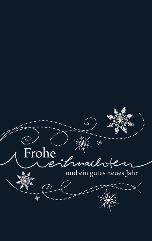Weihnachtskarte: Schnörkelschrift