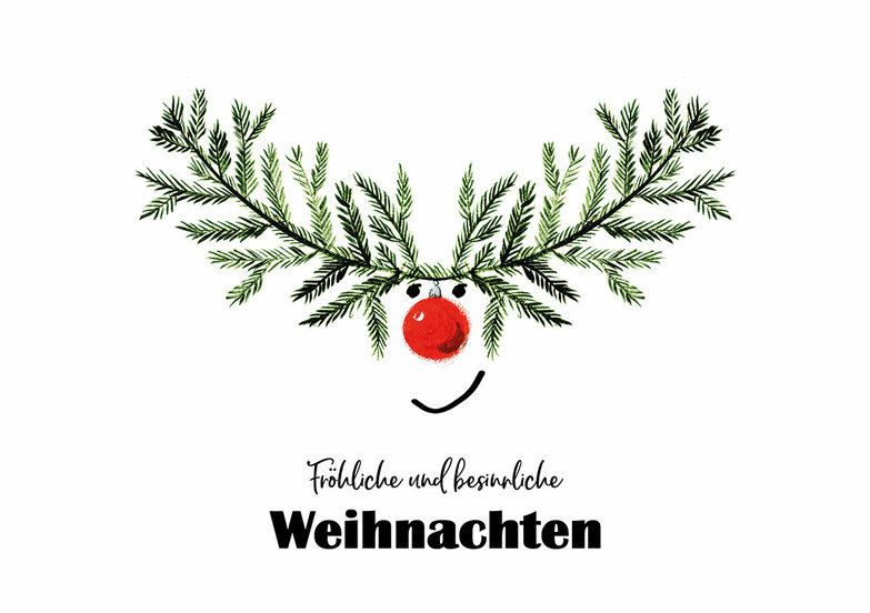 Weihnachtskarte: Lächeln mit Stil