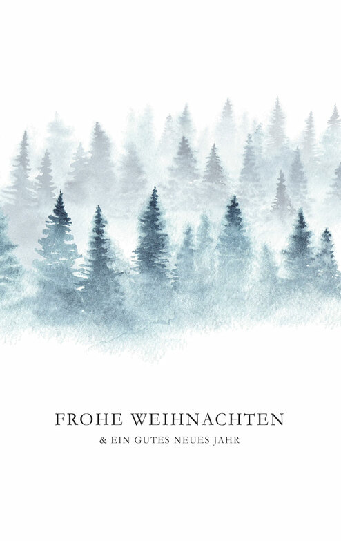 Weihnachtskarte: Nebelwald