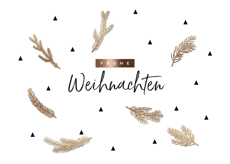 Grußkarte: Kupfer und Zweige