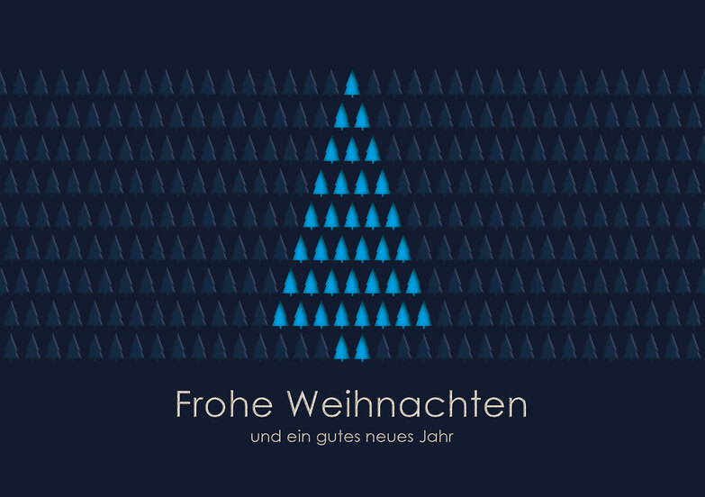 Weihnachtskarte: Tree of Life - Blau