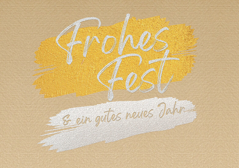 Weihnachtskarte: Gold und Silber