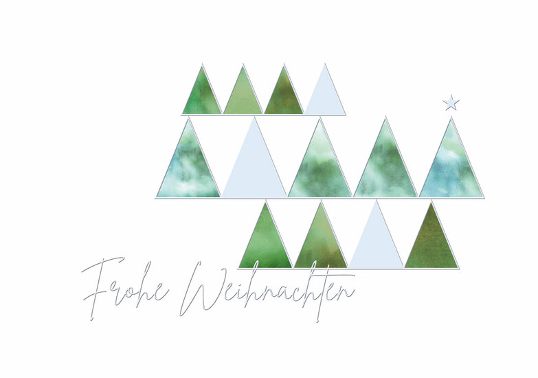 Weihnachtskarte: Grün und Silber