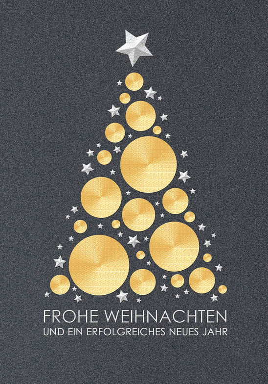 Weihnachtskarte: Kugelbaum