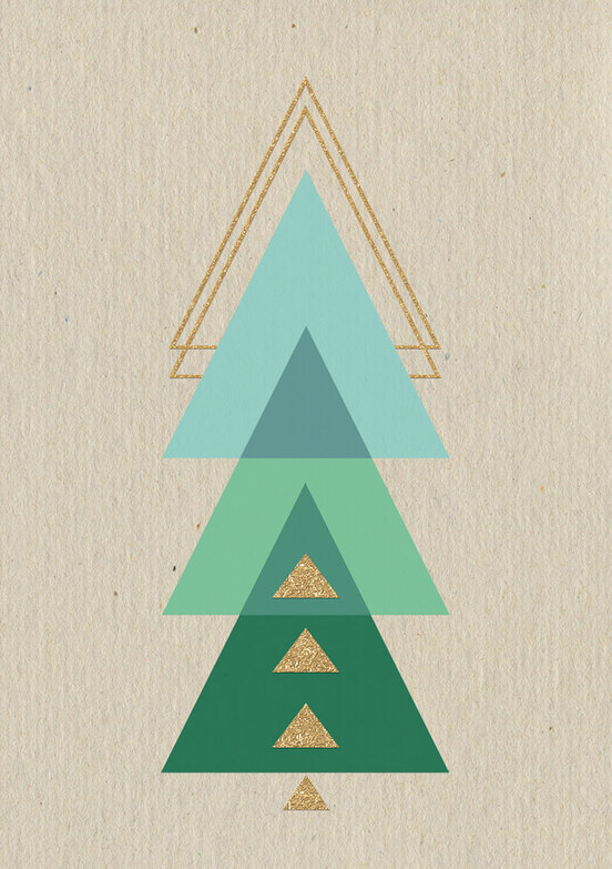Weihnachtskarte: Inline Baum mit Dreiecken