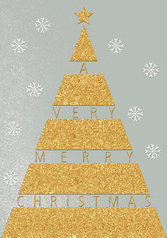 Weihnachtskarte: Goldpyramide