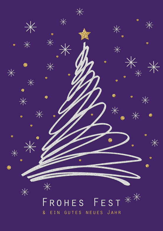 Weihnachtskarte: Linien und Sternenfunkeln