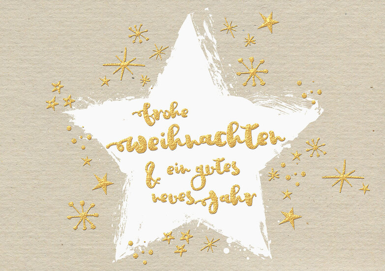 Weihnachtskarte: Sternenstempel