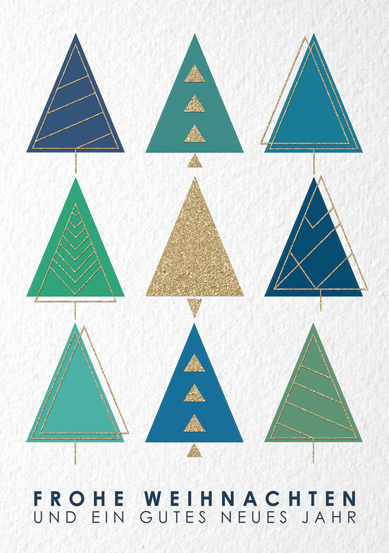 Weihnachtskarte: Drei Reihen