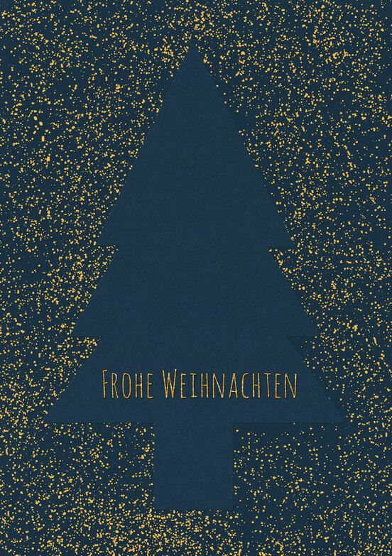 Weihnachtskarte: Baum im Glitzerstaub