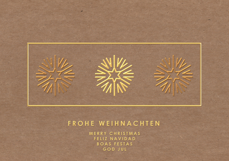 Weihnachtskarte: Goldene Sterne